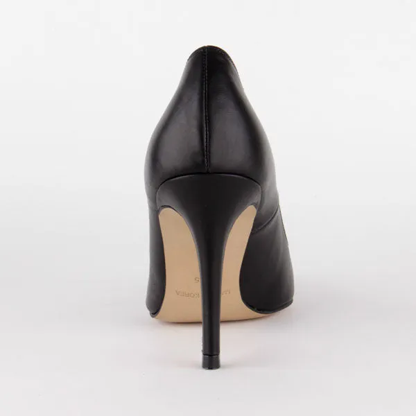 *BRAMARE - black leather, 9cm size UK 13