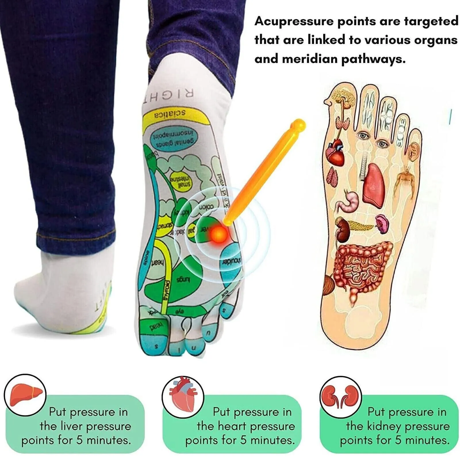 Breathable Sock Unisex Yoga Massage Anti Slip Foot Acupressure Reflexology