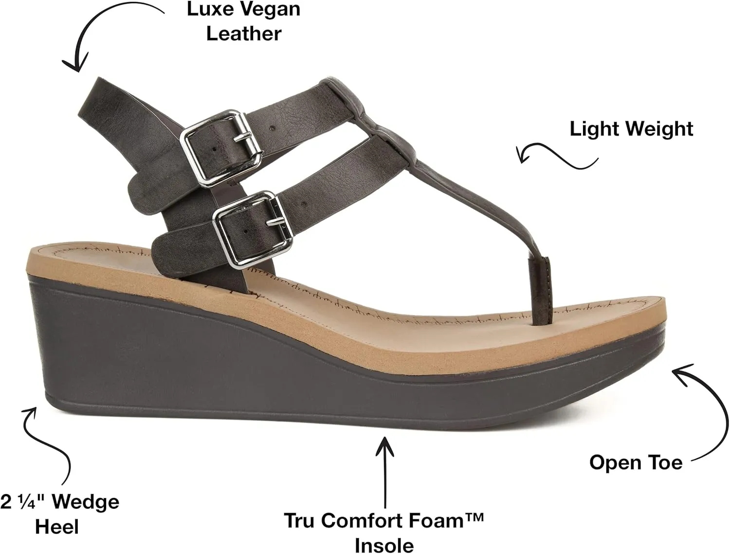 Brinley Co Women's Bianca Wedge Sandal