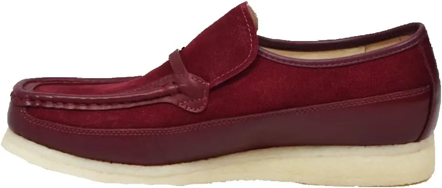 British Collection Power Plus Men Suede Comfortable Slip-on Shoes with Stunning Gold B Ornament