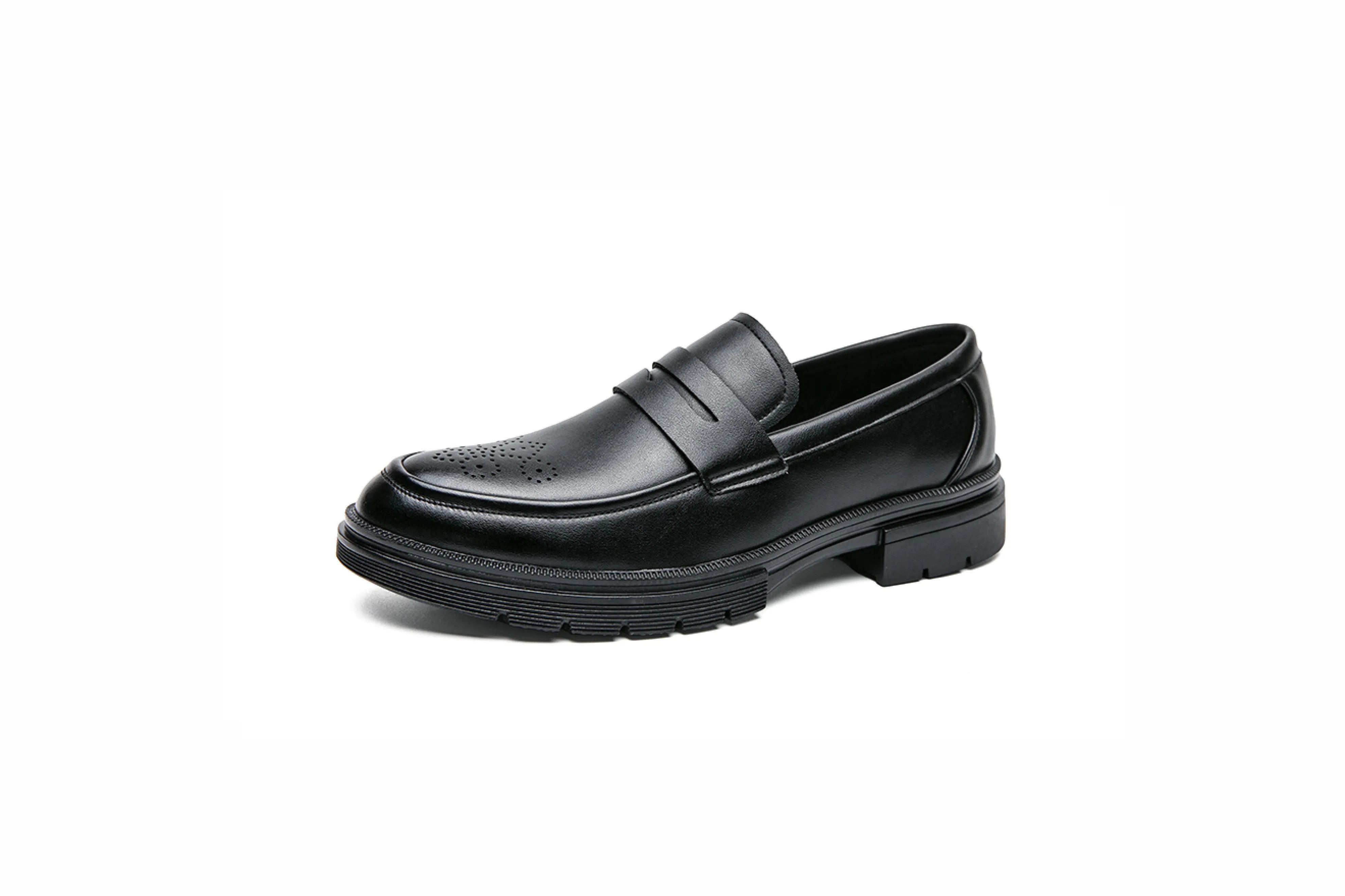 Brogued Slip-On Casual Loafers