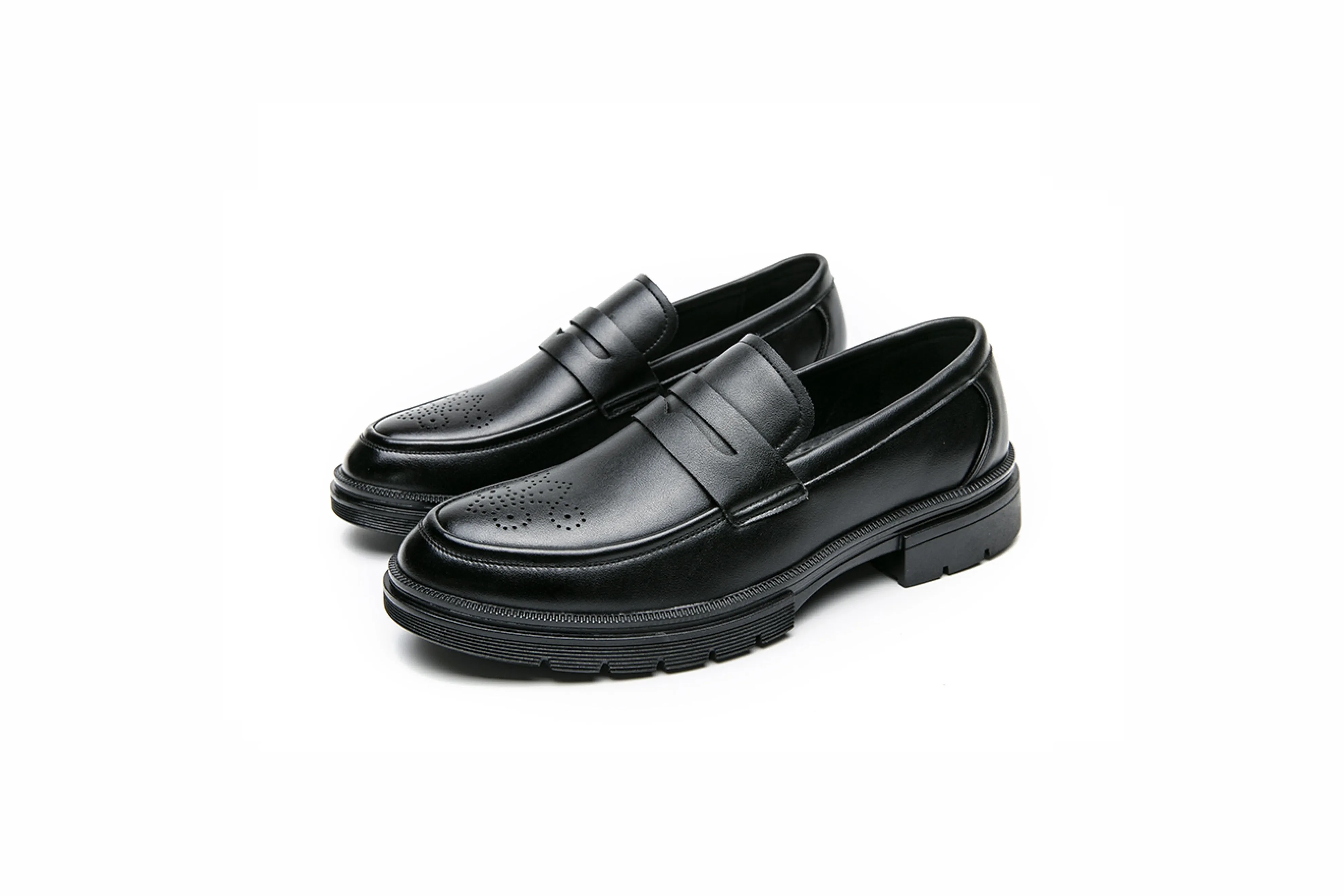 Brogued Slip-On Casual Loafers