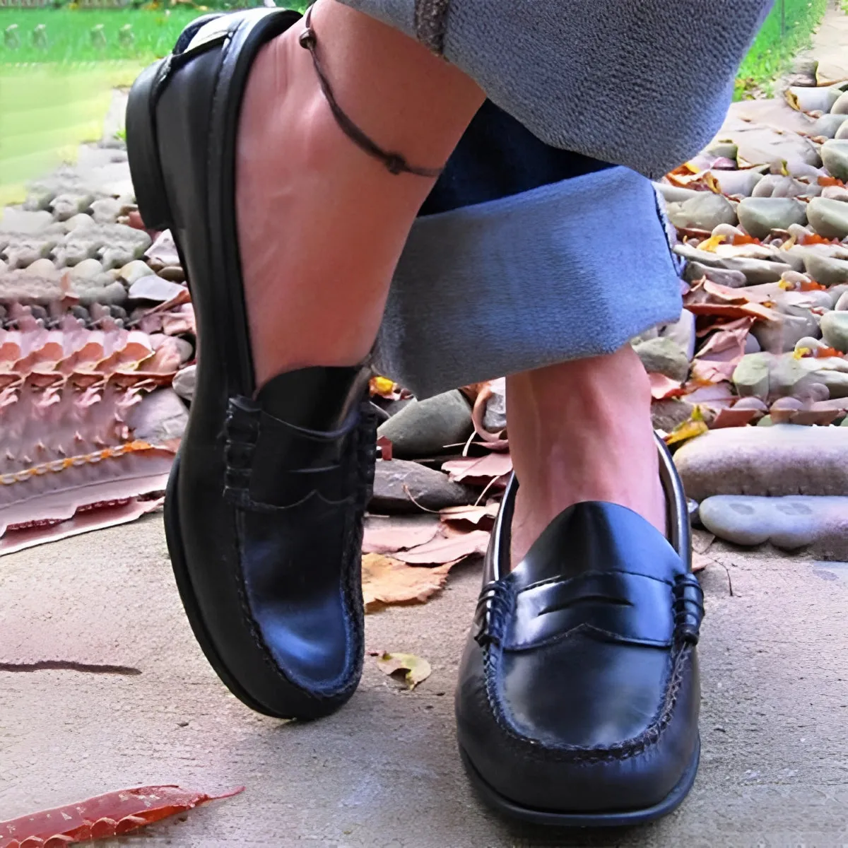 Brown Leather Men's Slip-On Loafers - Stylish & Comfortable