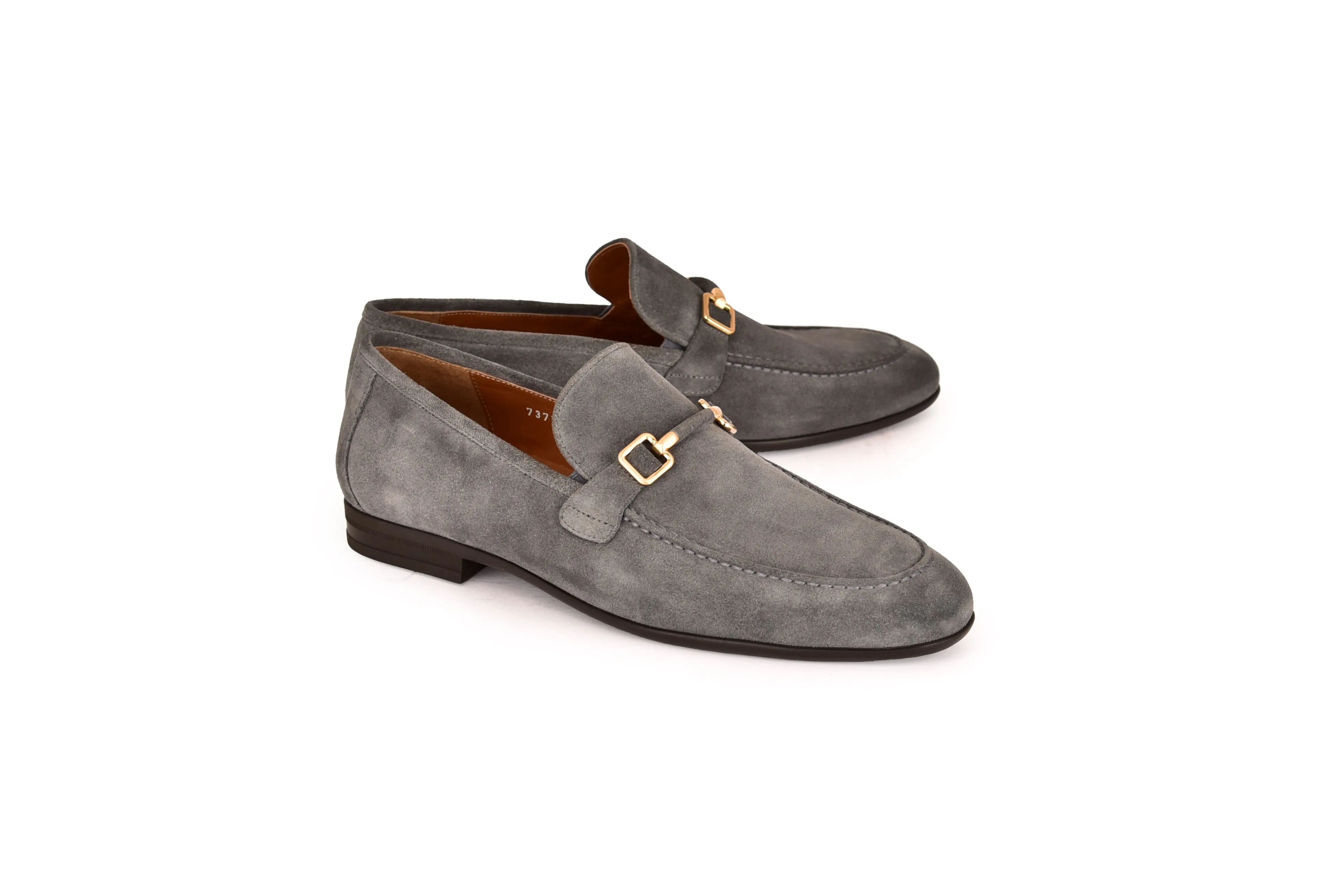 C000205- 7373S soft Suede Buckle Loafer-Grey