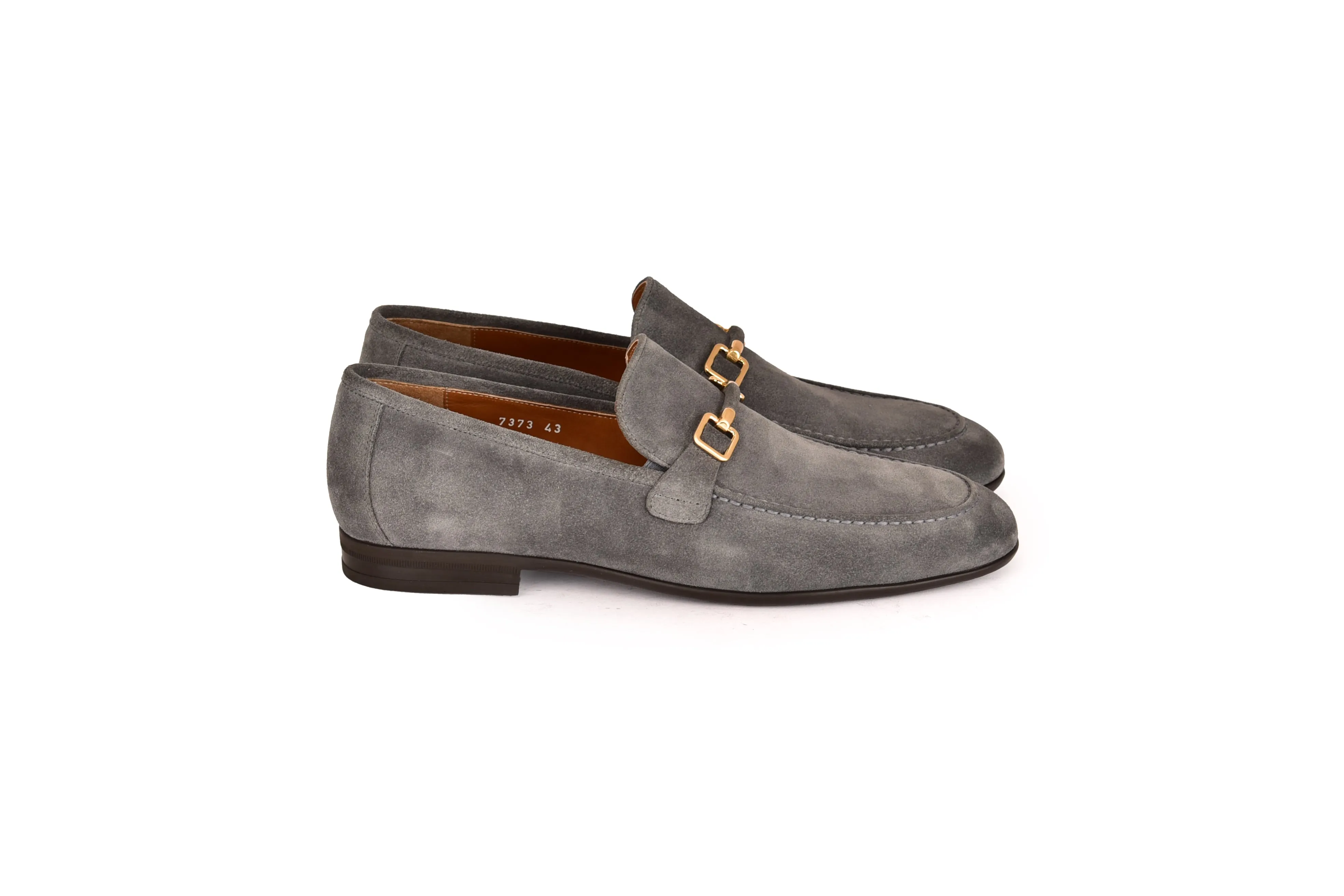 C000205- 7373S soft Suede Buckle Loafer-Grey