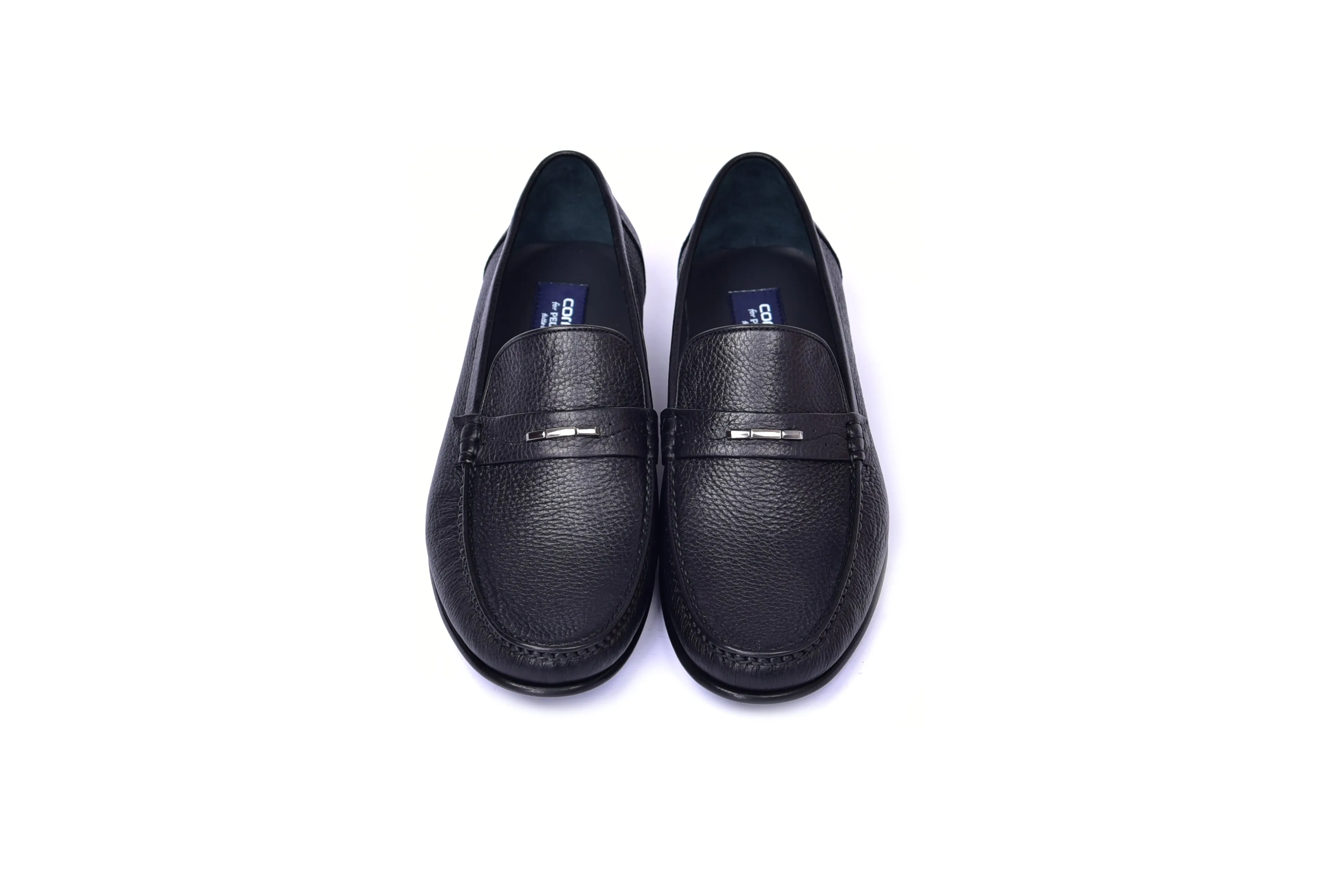 C0014059- 3898 Hand-sewn deer skin Loafer-Black