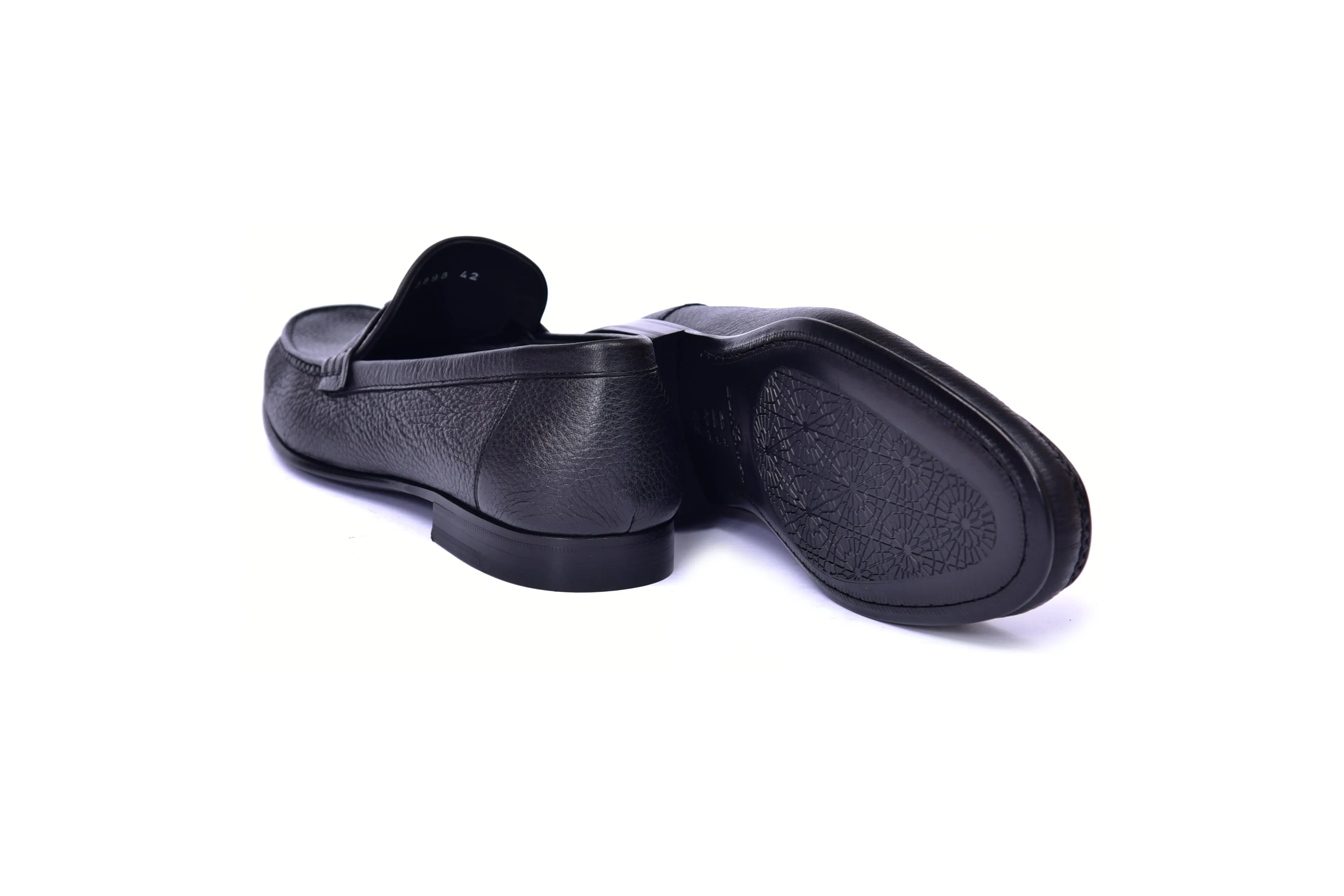 C0014059- 3898 Hand-sewn deer skin Loafer-Black