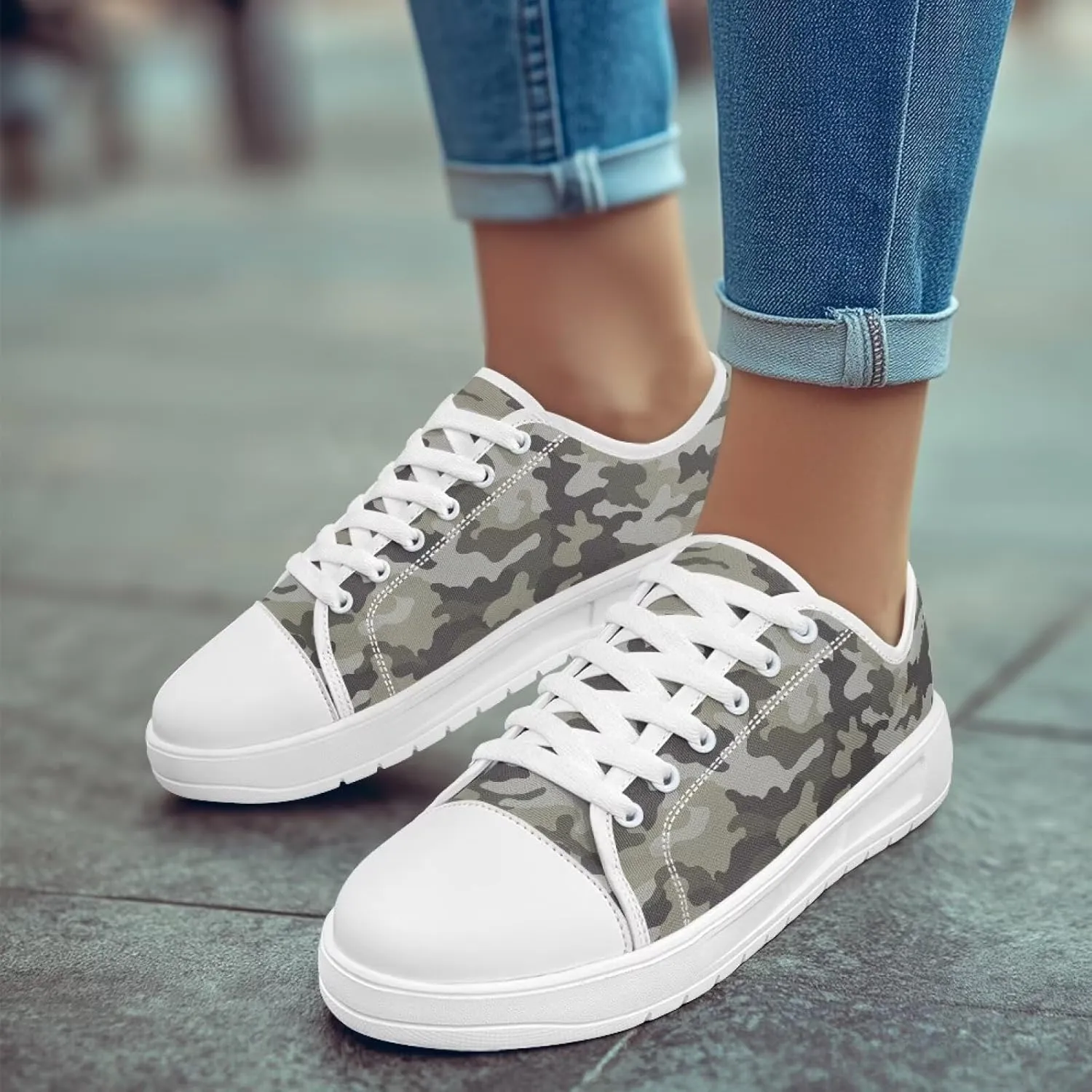 Canvas Shoes for Women Classic Mesh Breathable Lightweight Non-Slip Sneakers Slip On Tennis Walking Shoes US 5.5-13.5