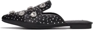 Cape Robbin Sierra Rhinestone Gem Pointy Toe Mule Flats (Sierra)