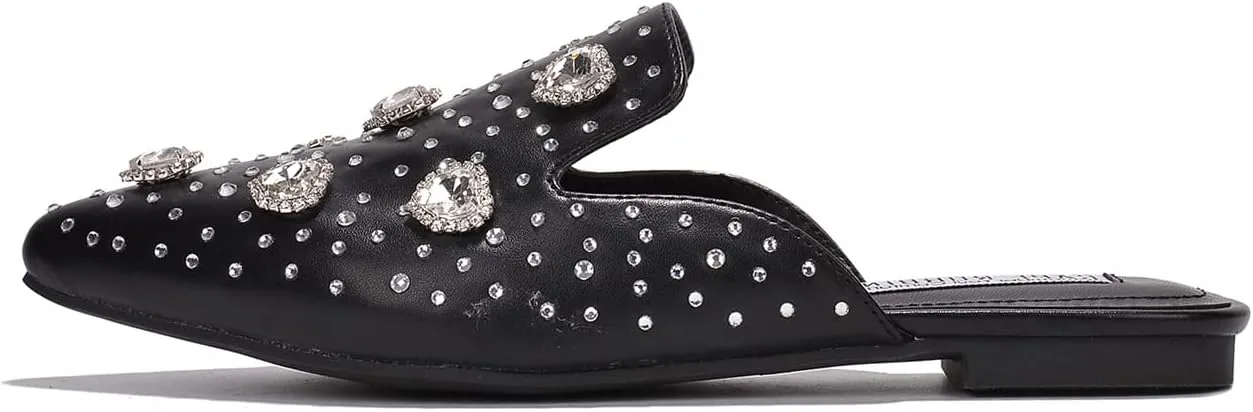 Cape Robbin Sierra Rhinestone Gem Pointy Toe Mule Flats (Sierra)