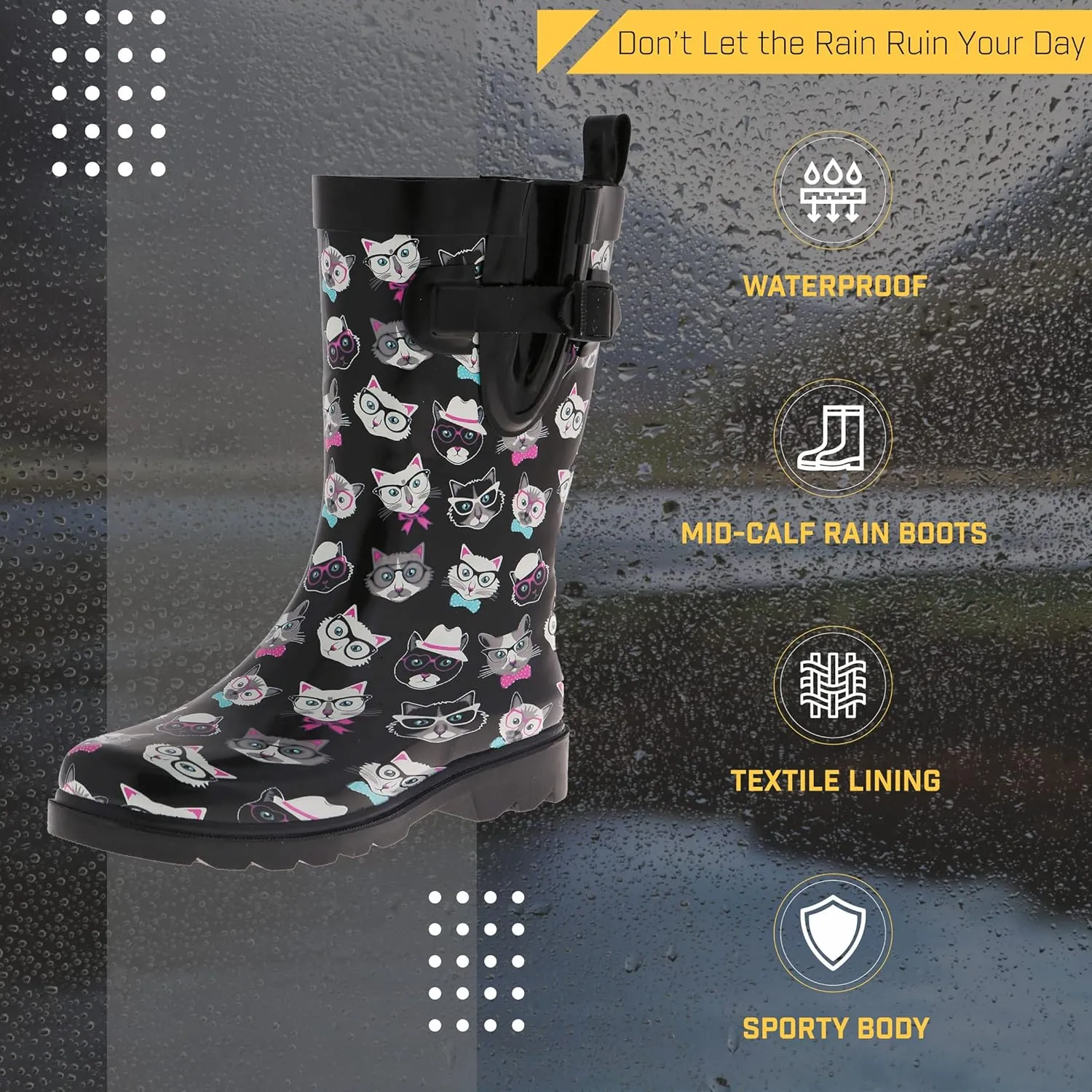 Capelli New York Ladies Mid-Calf Rubber Rain Boots