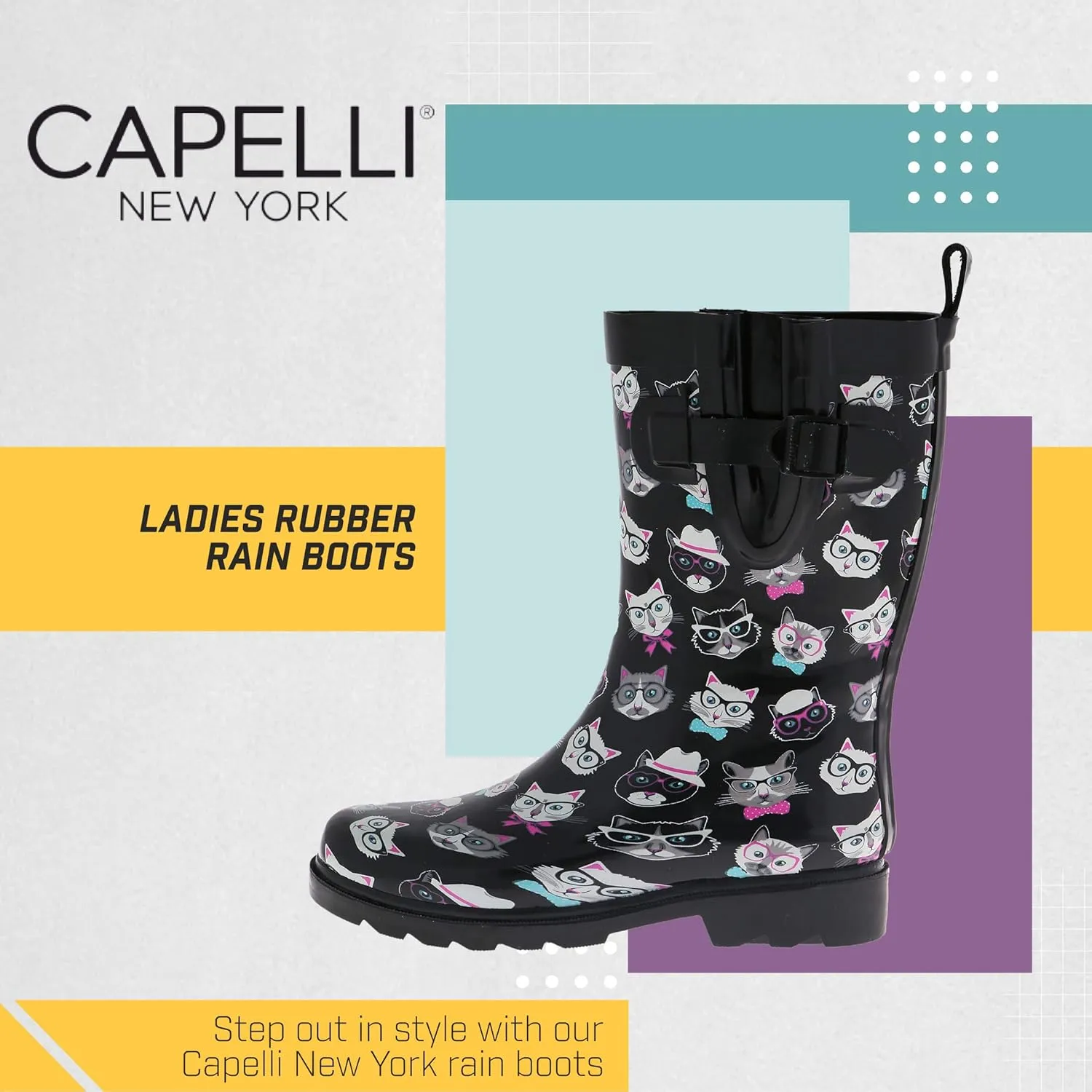 Capelli New York Ladies Mid-Calf Rubber Rain Boots