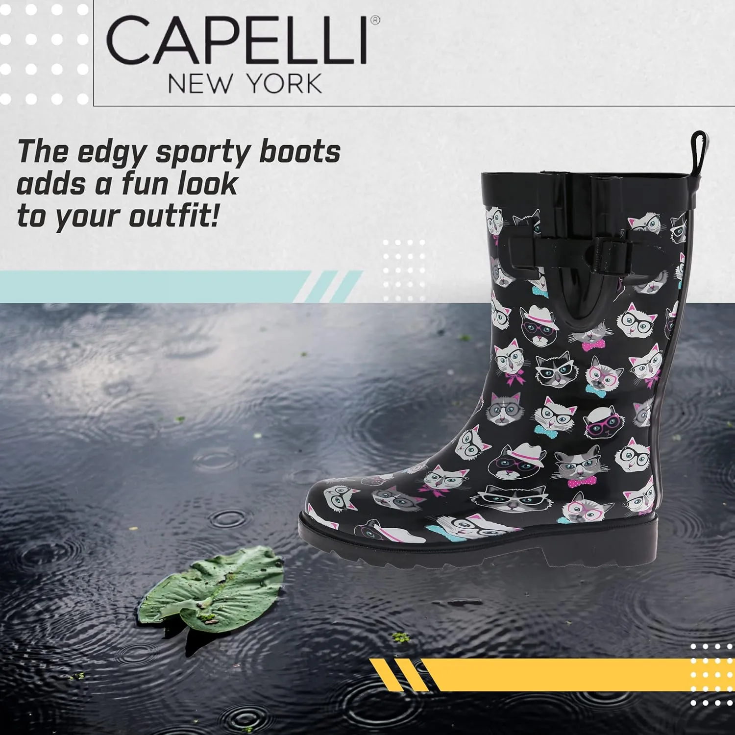 Capelli New York Ladies Mid-Calf Rubber Rain Boots