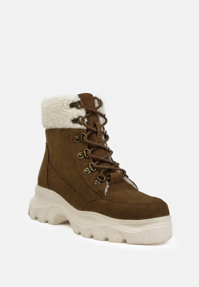 carla cushioned collared lace-up ankle boots