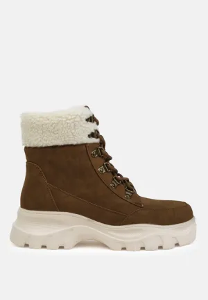 carla cushioned collared lace-up ankle boots