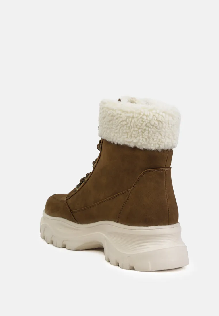 carla cushioned collared lace-up ankle boots