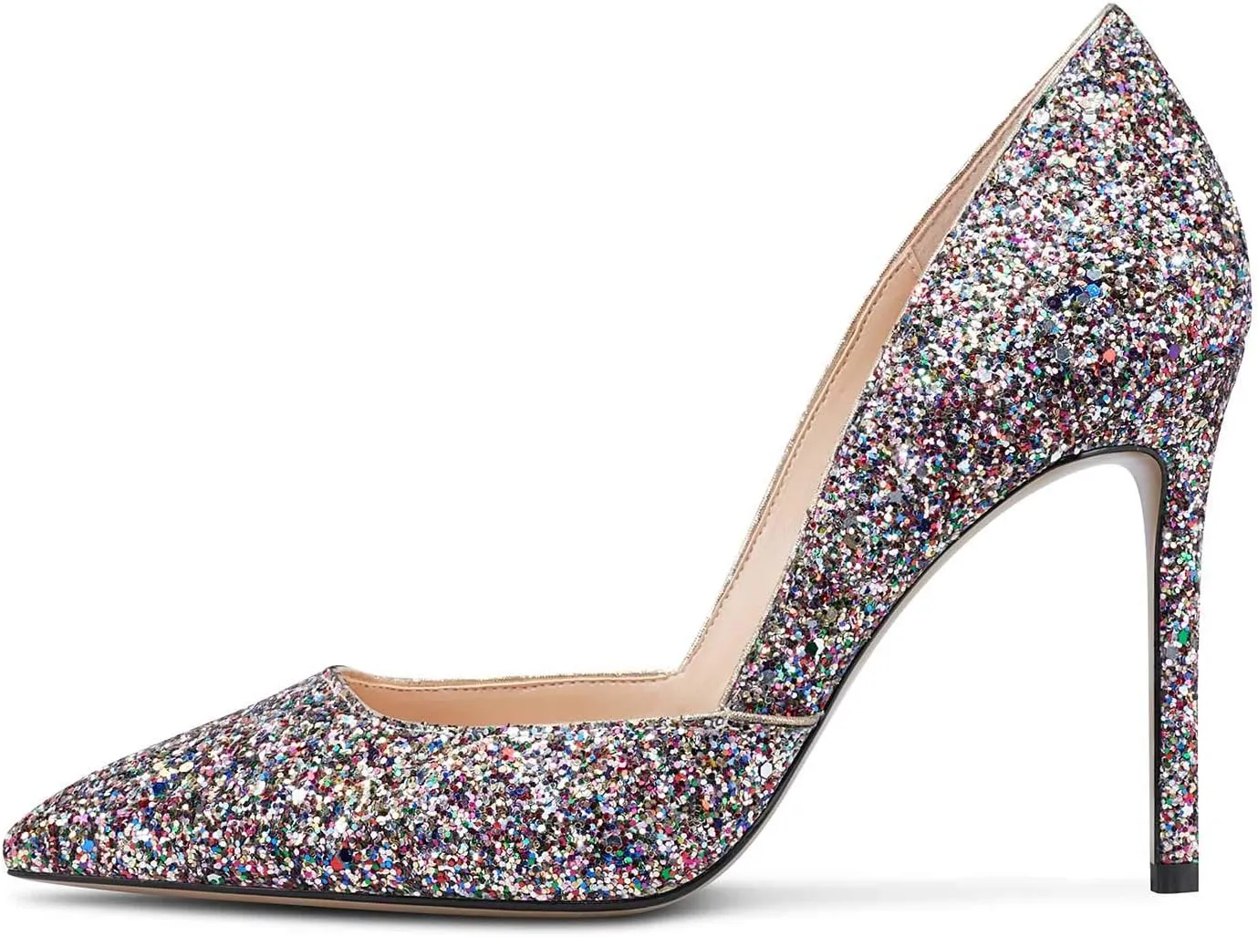 Castamere Womens D'Orsay Slip On High Heels Pumps Elegant Pointy Toe Stilettos 10CM Heel Shoes
