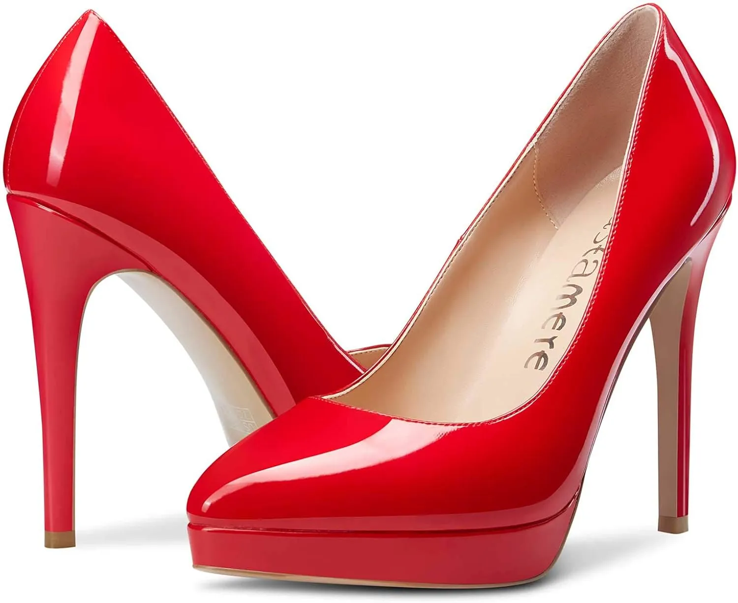 Castamere Womens High Heels Platform Pumps Slip-on Stilettos 12CM Heel Office Dress Shoes