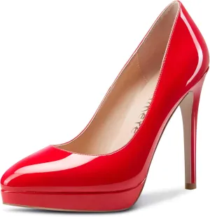 Castamere Womens High Heels Platform Pumps Slip-on Stilettos 12CM Heel Office Dress Shoes