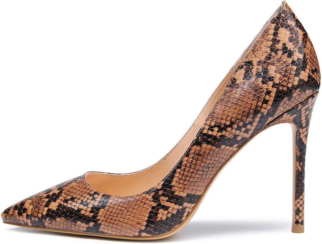 Castamere Womens High Heels Pointed-Toe Slip-on Stilettos Pumps 4Inch Heel Shoes
