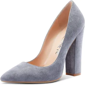 Castamere Womens Sky High Block Heels Pumps Pointed Toe Slip-on 4.7 Inch Heels Shoes