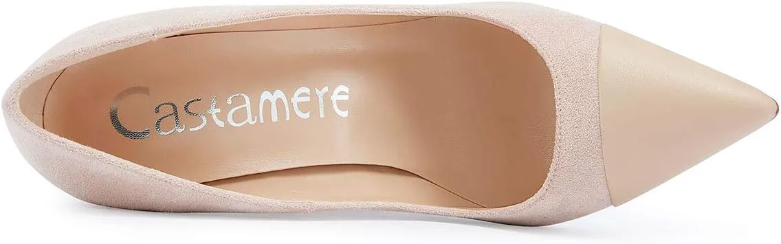 Castamere Womens Sky High Block Heels Pumps Pointed Toe Slip-on 4.7 Inch Heels Shoes