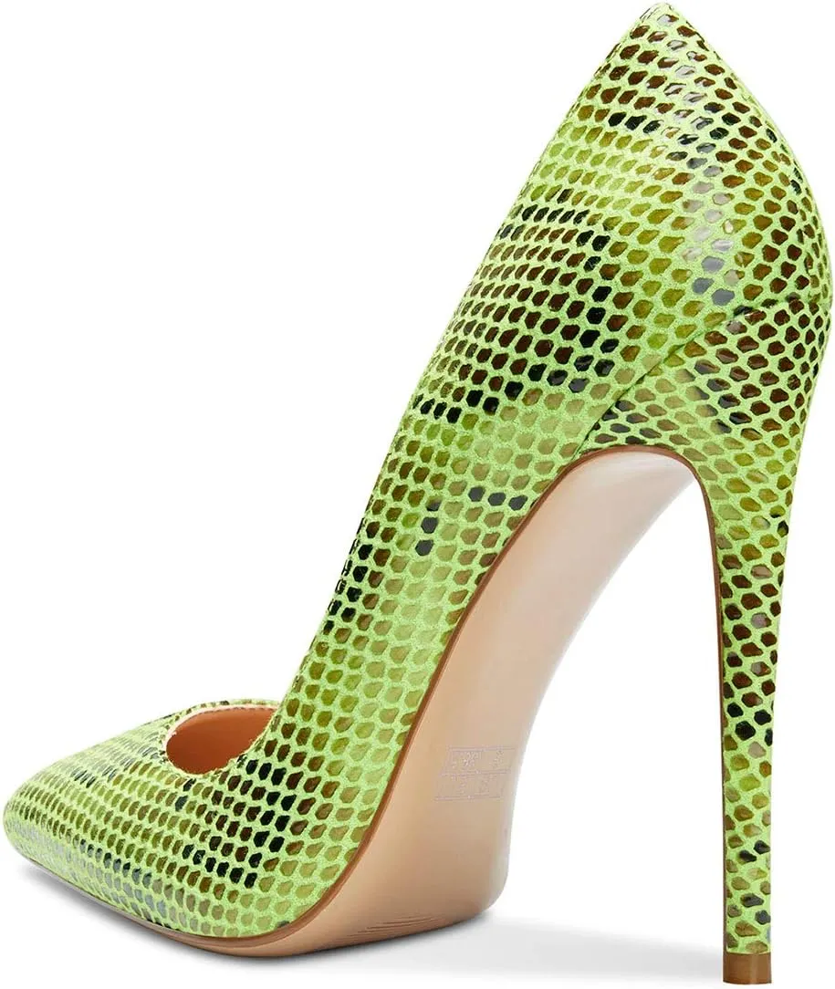 Castamere Womens Sky High Heels Basic Pumps Pointed-Toe Slip-On Stilettos 12CM Heel Shoes
