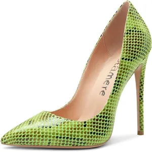 Castamere Womens Sky High Heels Basic Pumps Pointed-Toe Slip-On Stilettos 12CM Heel Shoes