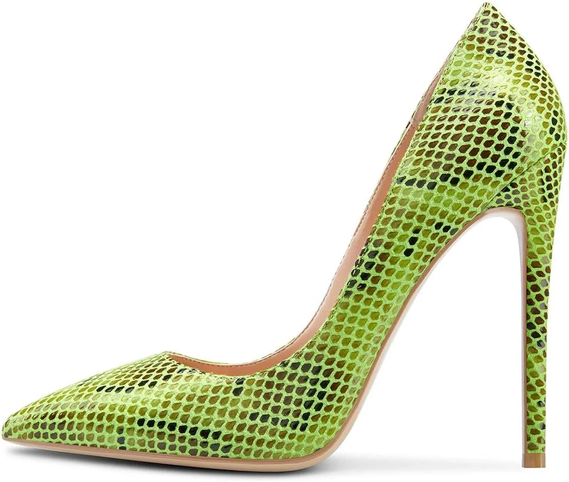 Castamere Womens Sky High Heels Basic Pumps Pointed-Toe Slip-On Stilettos 12CM Heel Shoes