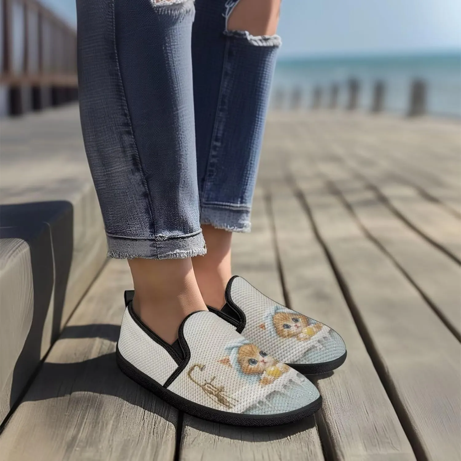 Casual Shoes for Women Comfort Low top Loafer Slip-On Ladies Soft Travel Shoes Lightweight Flats Classic Walking Shoes SizeUS 6-11