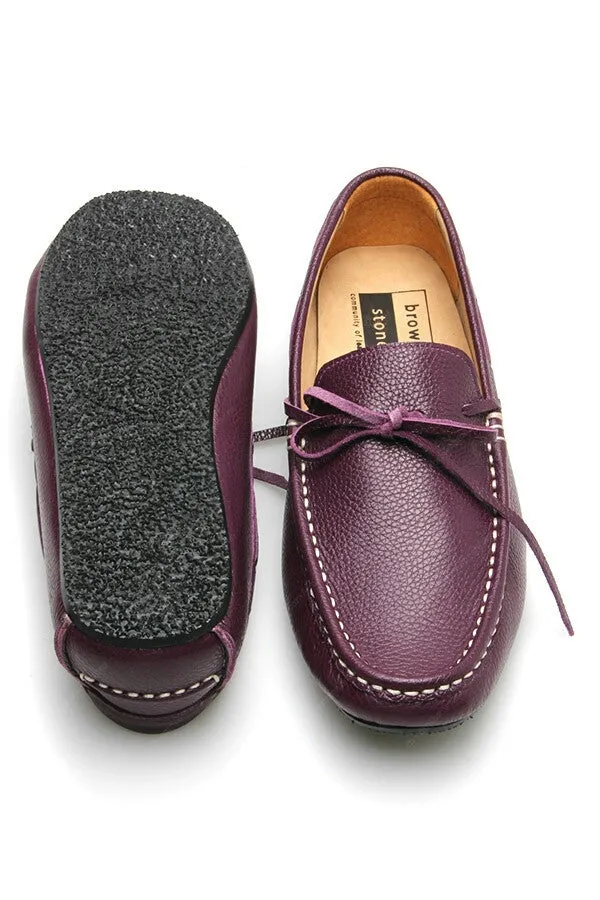Casualist Lace Leather Loafer Wrinkle Soft Purple Passion