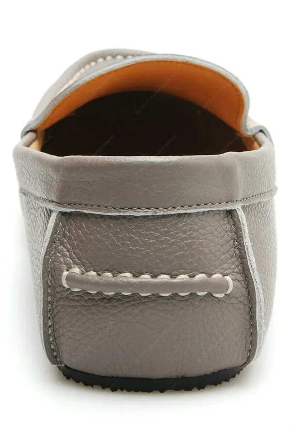 Casualist Leather Loafer Wrinkle Soft Stone Grey