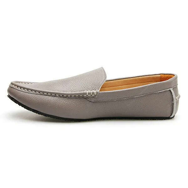 Casualist Leather Loafer Wrinkle Soft Stone Grey