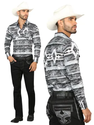 Centenario Mens Bootcut Cut Denim Jeans with Gray Embroidered Details - Black