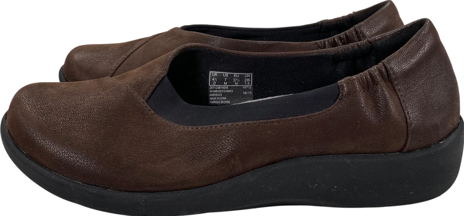 Clarks Cloud Steppers Women’s Brown Slip On Soft Cushion Walking Loafers - 7