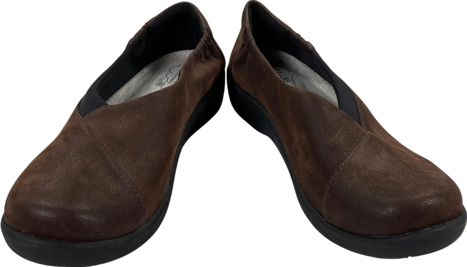 Clarks Cloud Steppers Women’s Brown Slip On Soft Cushion Walking Loafers - 7