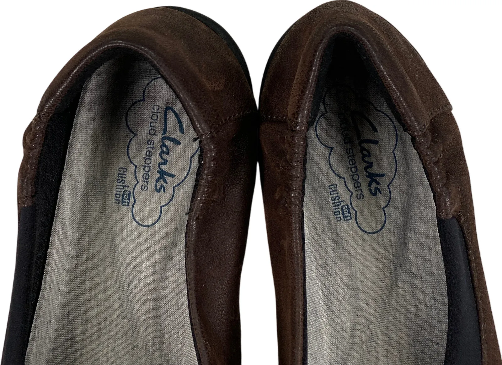 Clarks Cloud Steppers Women’s Brown Slip On Soft Cushion Walking Loafers - 7