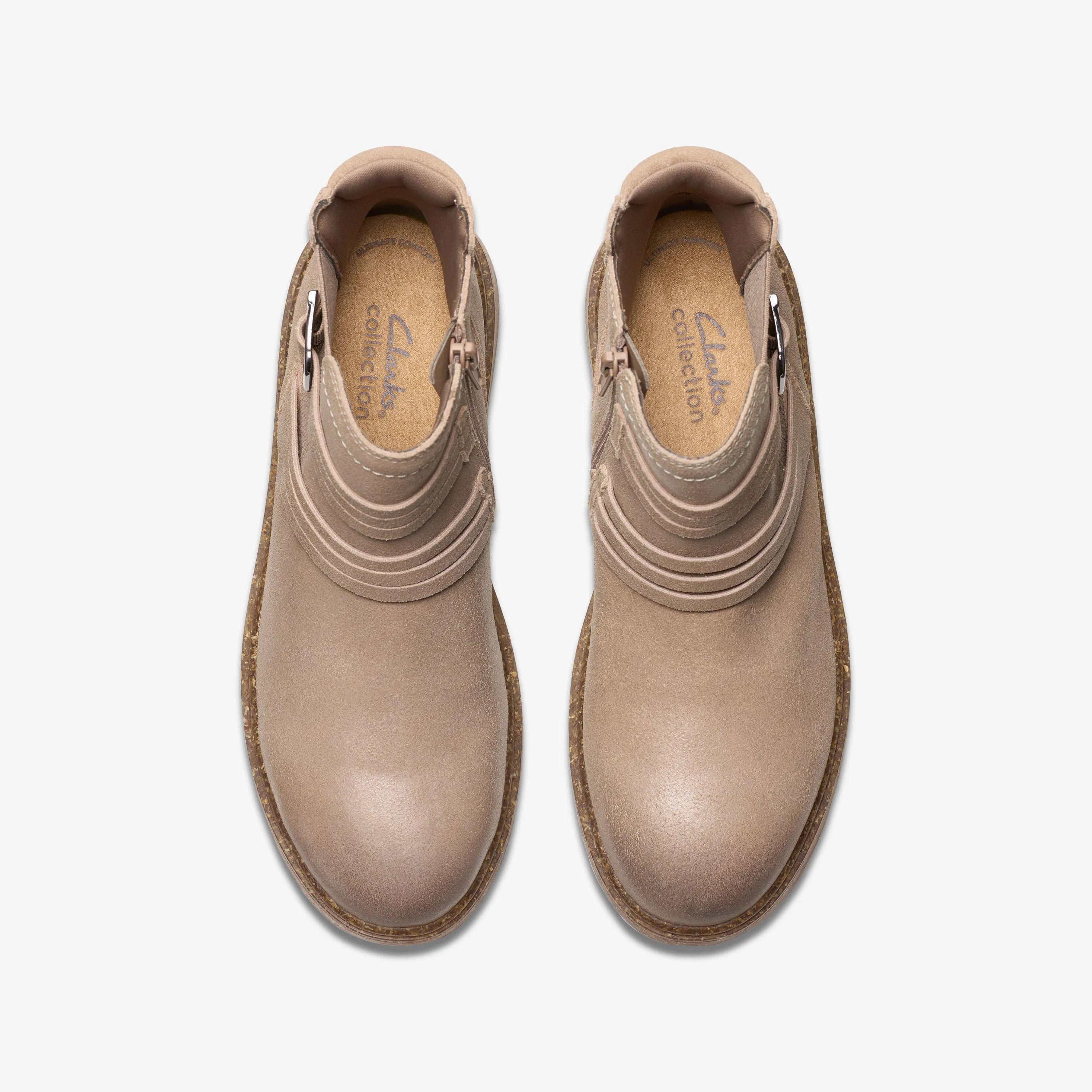 Clarks Women's Noralyn Strap Light Taupe Suede 26180100