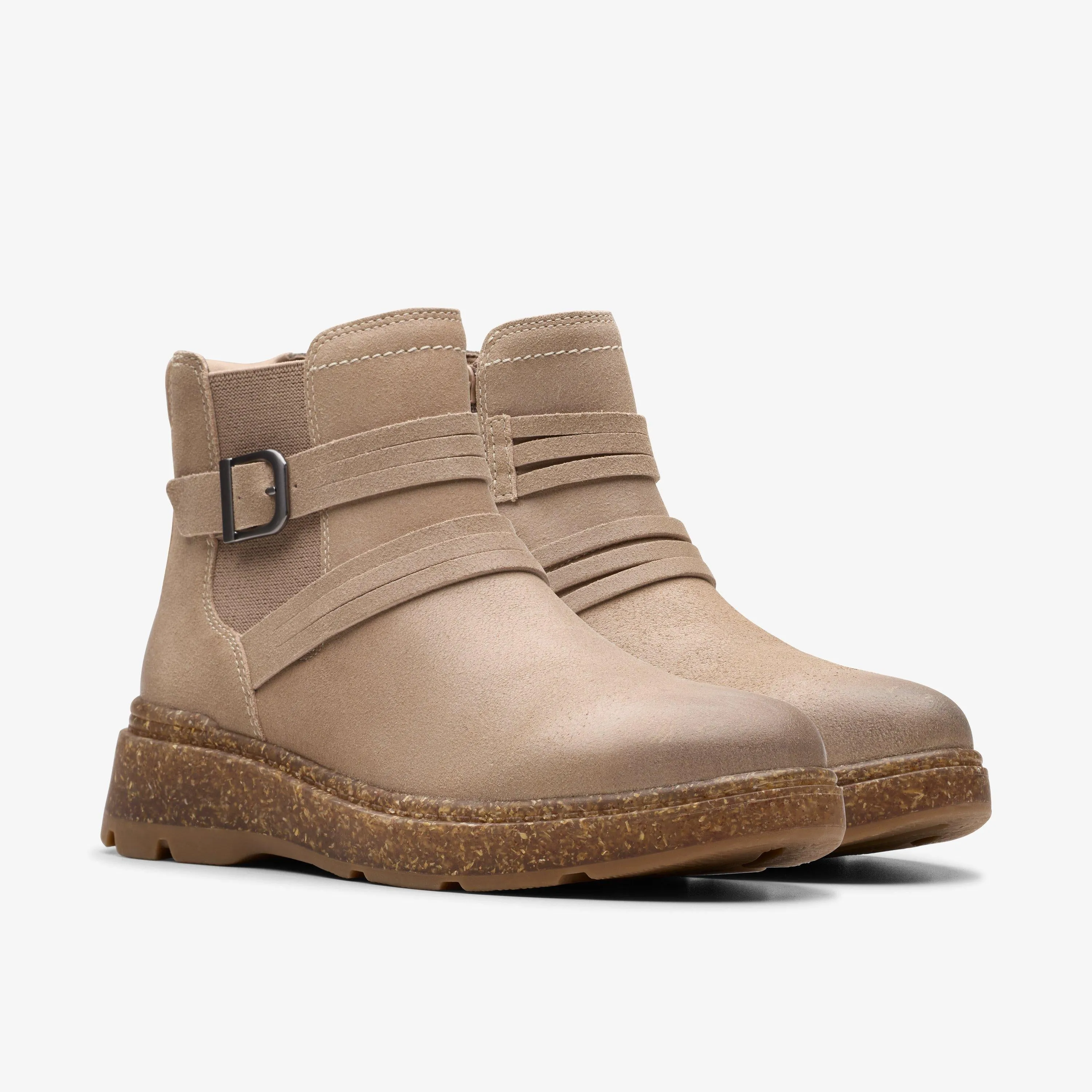 Clarks Women's Noralyn Strap Light Taupe Suede 26180100