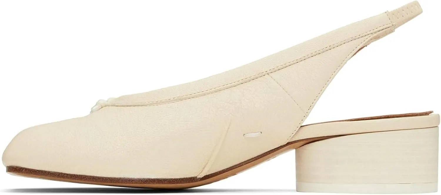 ClassicSter Split Toe Shoes for Women Low Chunky Slingback Heels Japanese Tabi Shoes Comfortable Dress Pumps