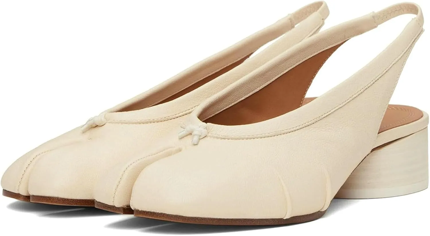 ClassicSter Split Toe Shoes for Women Low Chunky Slingback Heels Japanese Tabi Shoes Comfortable Dress Pumps