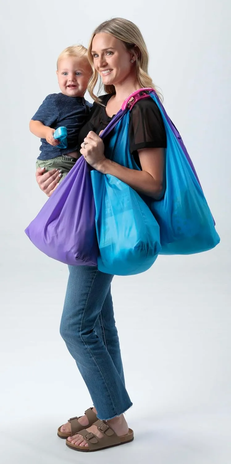 Click & Carry Grocery Bag Carrier - Plastic Bag Organizer and Holder for Easy Shopping - As Seen on Shark Tank - Comfortable Gel Padding Bags Handle, Hands-Free Design for Groceries, Paint Can Carrier