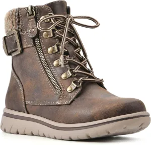 CLIFFS BY WHITE MOUNTAIN Women's Hearty Cushioned Lace-Up City Hiker Ankle Boot