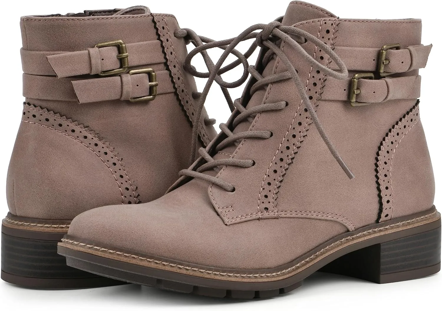 CLIFFS BY WHITE MOUNTAIN Women's Shoes Elibeth Stacked Heel Lace-Up Ankle Bootie