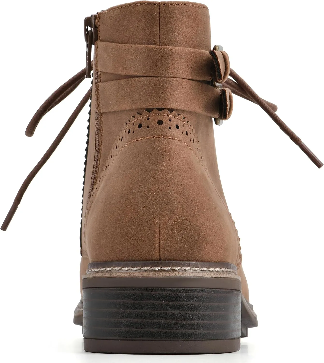 CLIFFS BY WHITE MOUNTAIN Women's Shoes Elibeth Stacked Heel Lace-Up Ankle Bootie
