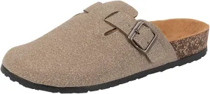 Clogs for Women Platform Suede Soft Clogs Classic Cork Clog Antislip Slippers Waterproof Mules House Sandals Buckle
