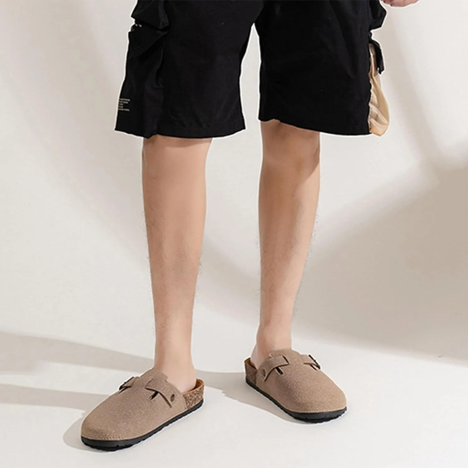Clogs for Women Platform Suede Soft Clogs Classic Cork Clog Antislip Slippers Waterproof Mules House Sandals Buckle