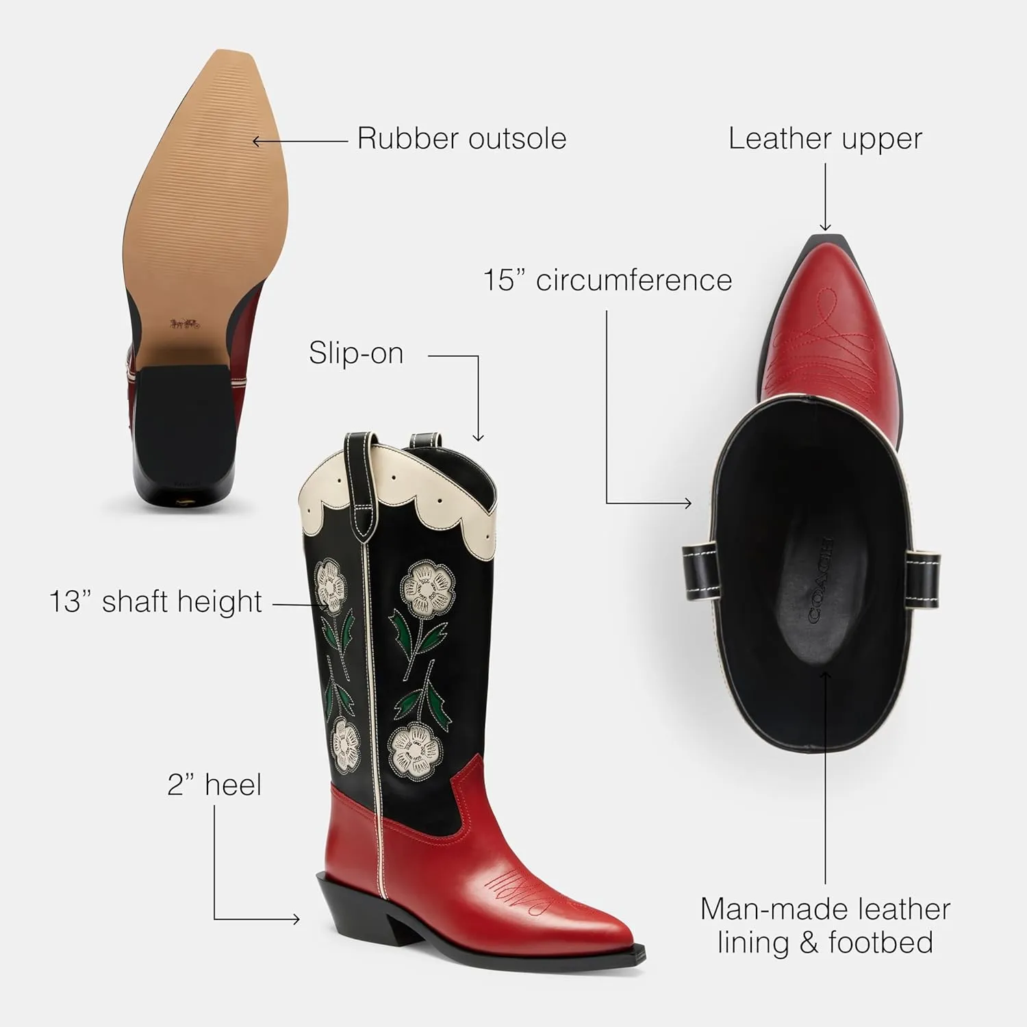 Coach Women's Aria Tall Cowboy Boot Fashion