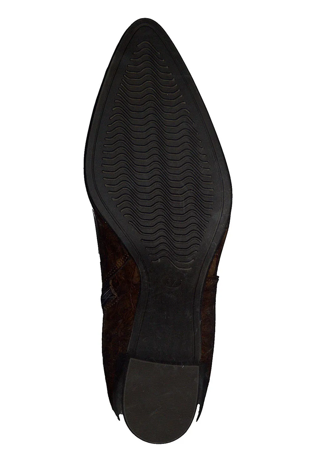 Cognac Croc Print Ankle Boot