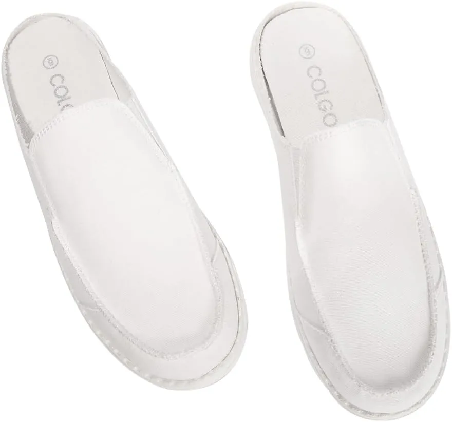 Colgo Womens Mules Shoes, Comfortable Slip on Canvas Shoes for Women